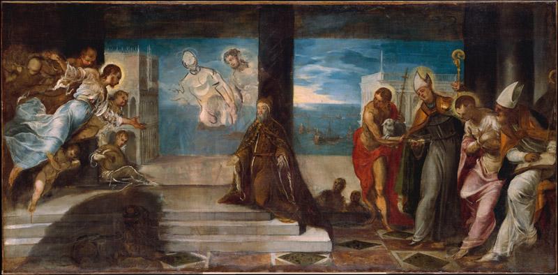 Jacopo Tintoretto--Doge Alvise Mocenigo (1507-1577) Presented to the Redeemer