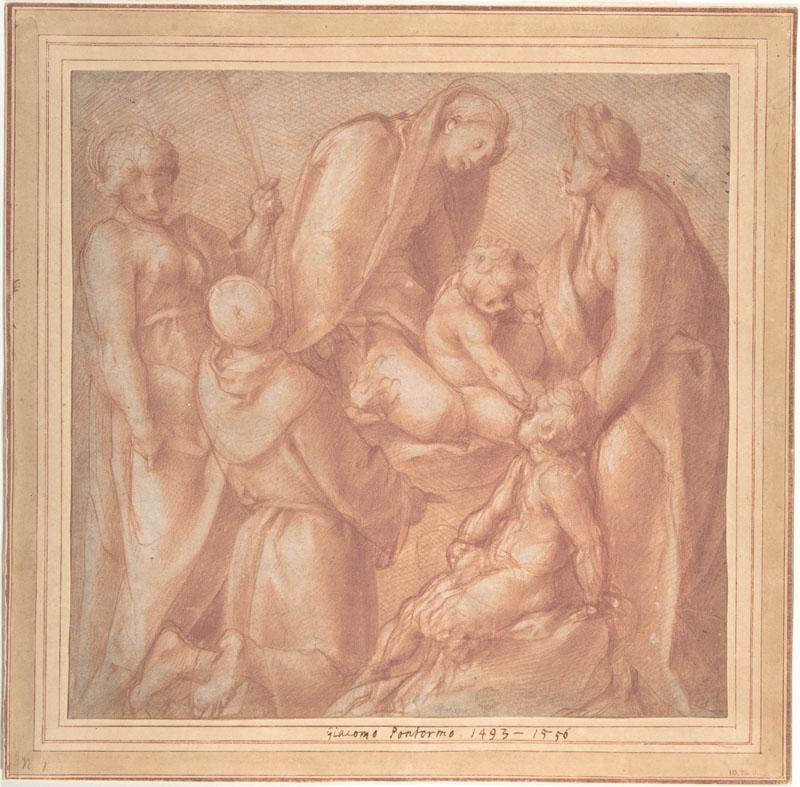 Jacopo da Pontormo--Virgin and Child with Saint Elizabeth, the Infant Baptist