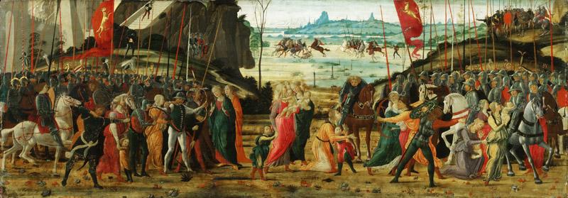 Jacopo del Sellaio (Jacopo di Archangelo), Italian (active Florence), 1441-42-1493 -- The Reconciliation of the Romans and Sabines