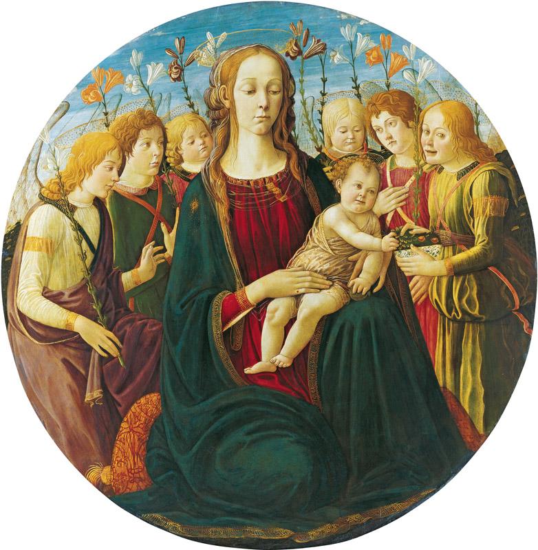 Jacopo del Sellaio, also called Jacopo di Arcangelo - Madonna and Child with Six Angels, c. 1480-