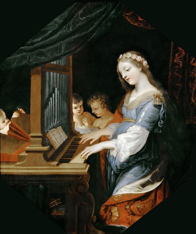 Jacques Stella -- Saint Cecily playing the organ