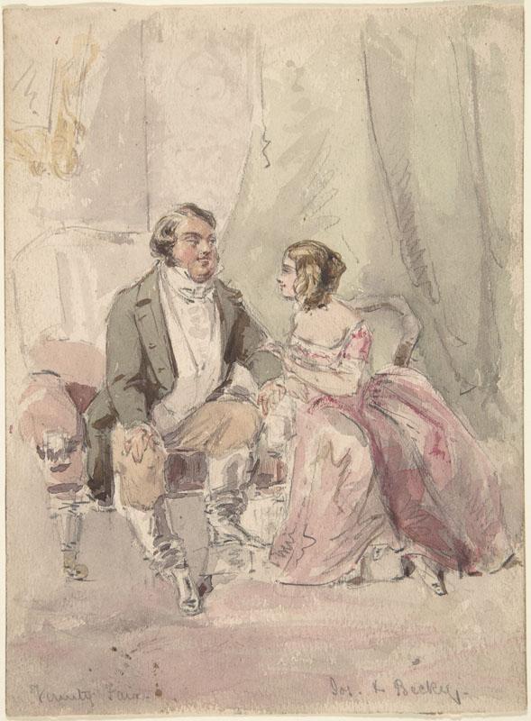 James Barret--Drawings for scenes from Vanity Fair Jos and Becky