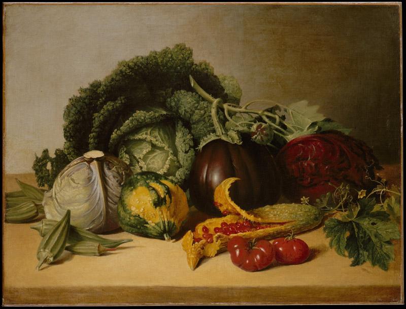 James Peale--Still Life Balsam Apple and Vegetables