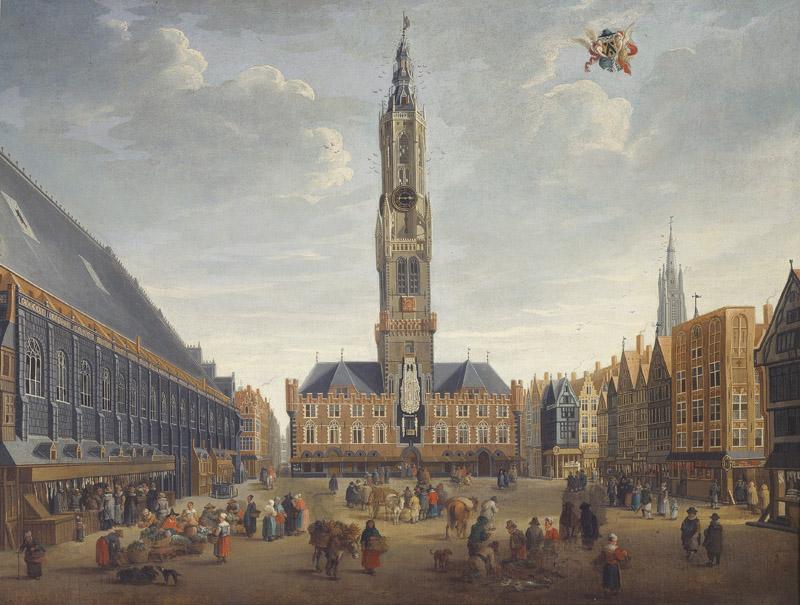 Jan Baptist van Meunincxhove - The market in Bruges