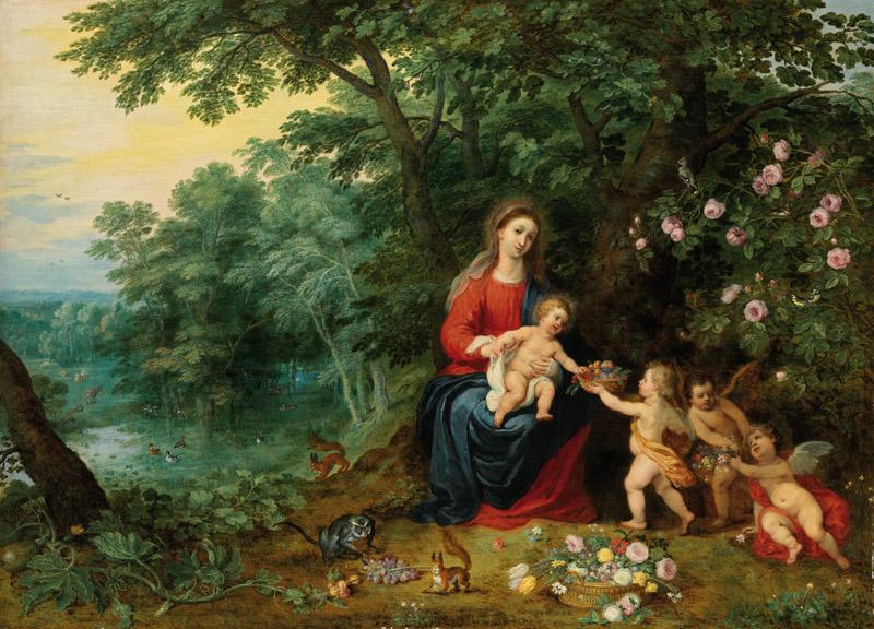 Jan Brueghel the Younger - Landscape with the Virgin and Child with Putti, c. 1626