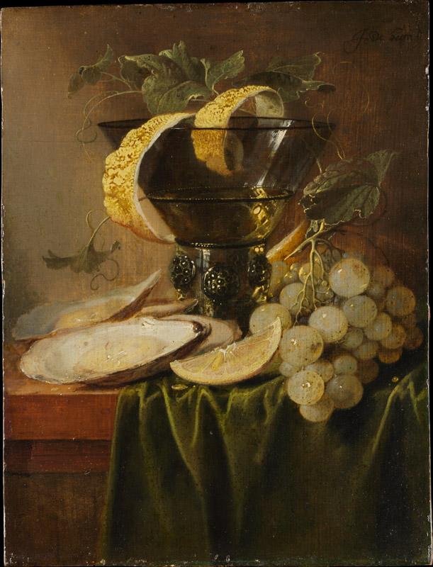 Jan Davidsz de Heem--Still Life with a Glass and Oysters