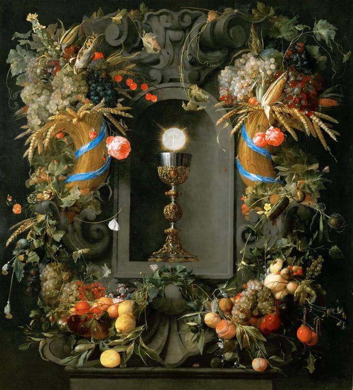 Jan Davidsz. de Heem (1606-1683 or 1684) -- Chalice and Host with Garlands