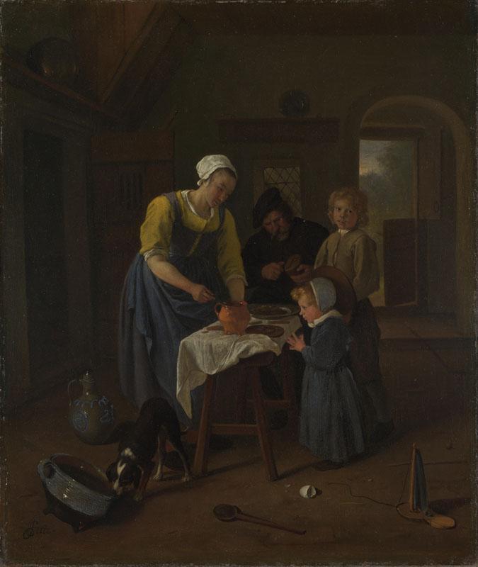 Jan Steen - A Peasant Family at Meal-time (Grace before Meat)