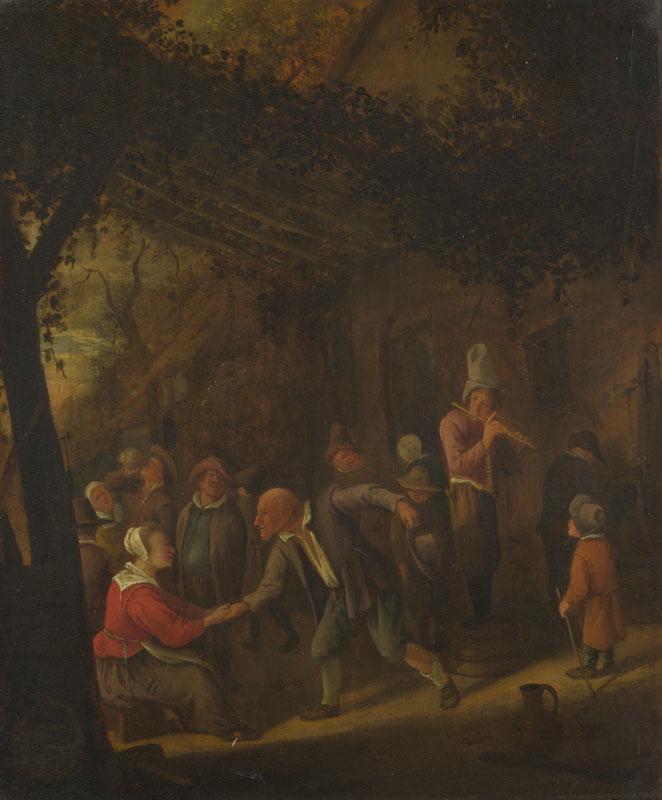 Jan Steen - Peasants merry-making outside an Inn