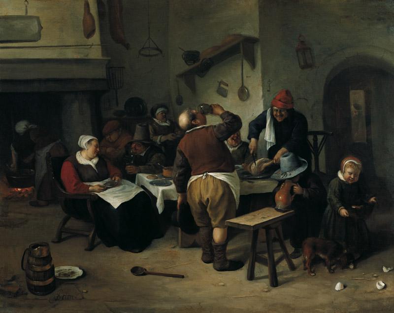 Jan Steen - The Fat Kitchen, c. 1665-1670