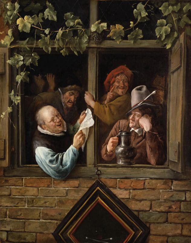 Jan Steen, Dutch (active Leiden, Haarlem, and The Hague), 1625-26-1679 -- Rhetoricians at a Window
