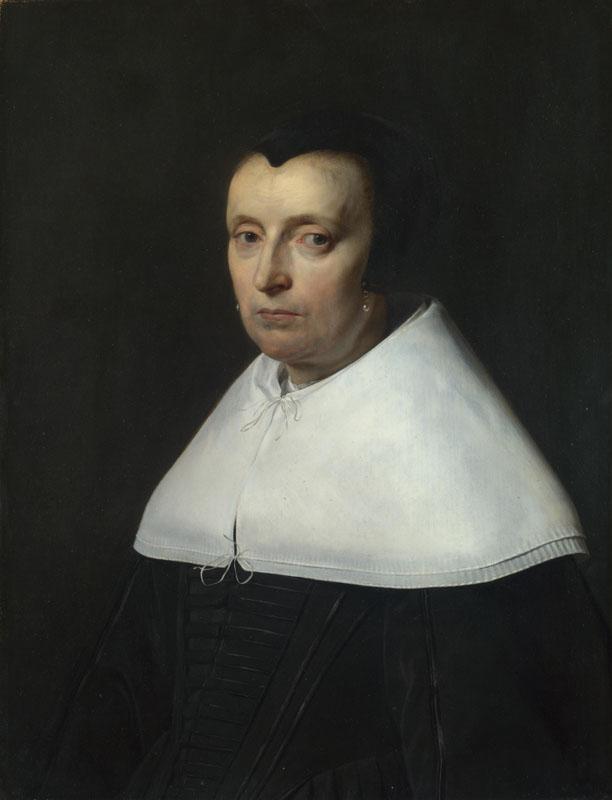 Jan de Braij - Portrait of a Woman with a Black Cap