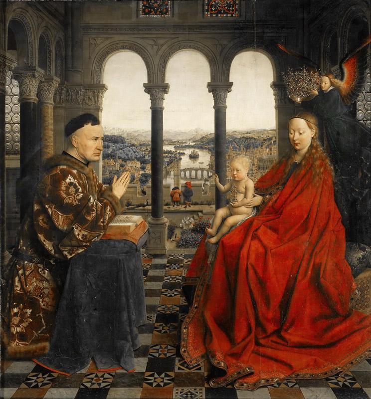 Jan van Eyck -- Madonna of Chancellor Rolin