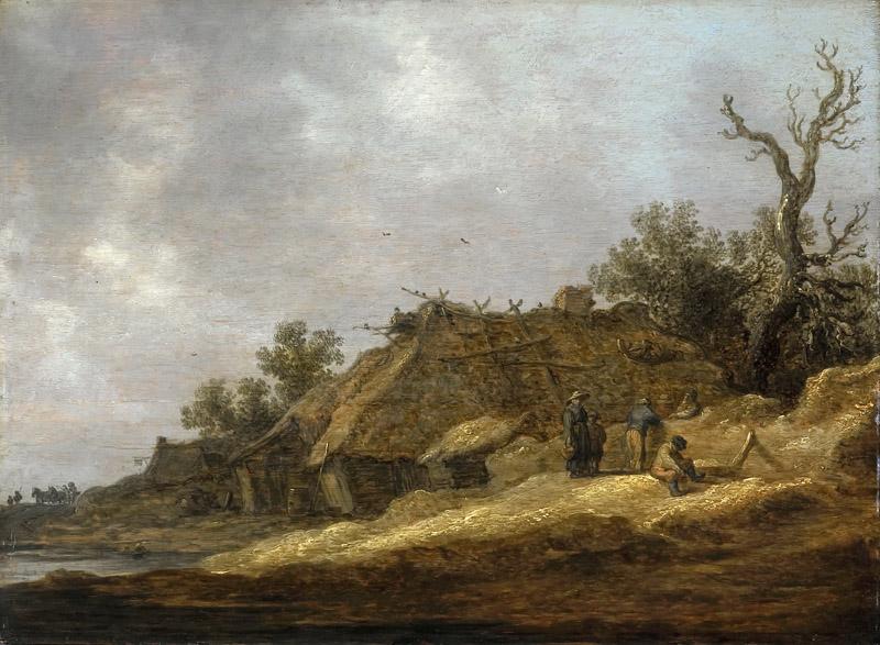 Jan van Goyen - Dilapidated Farmhouse with Peasants