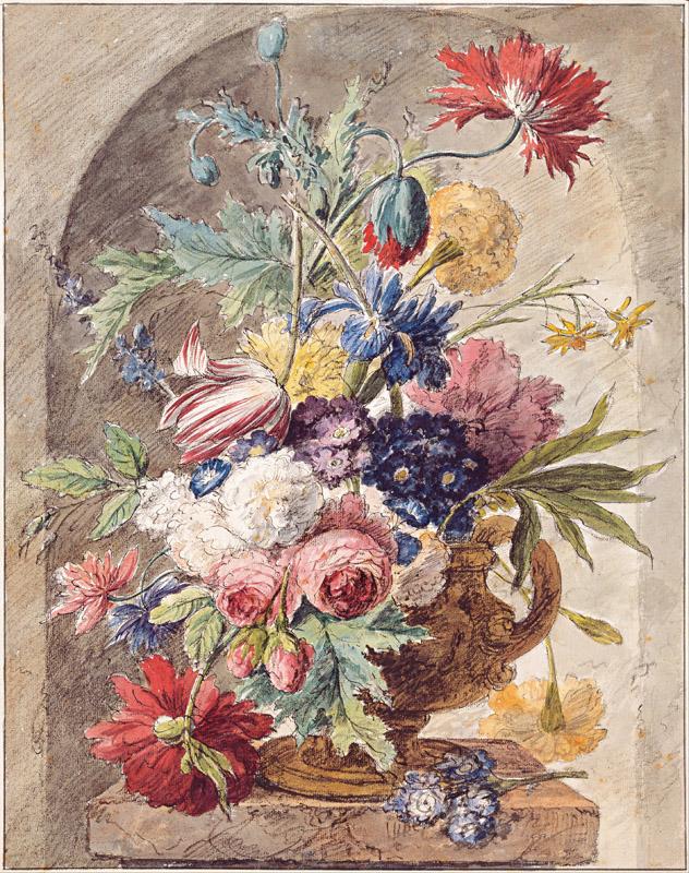 Jan van Huijsum (1682-1749)-Flower Still Life, c