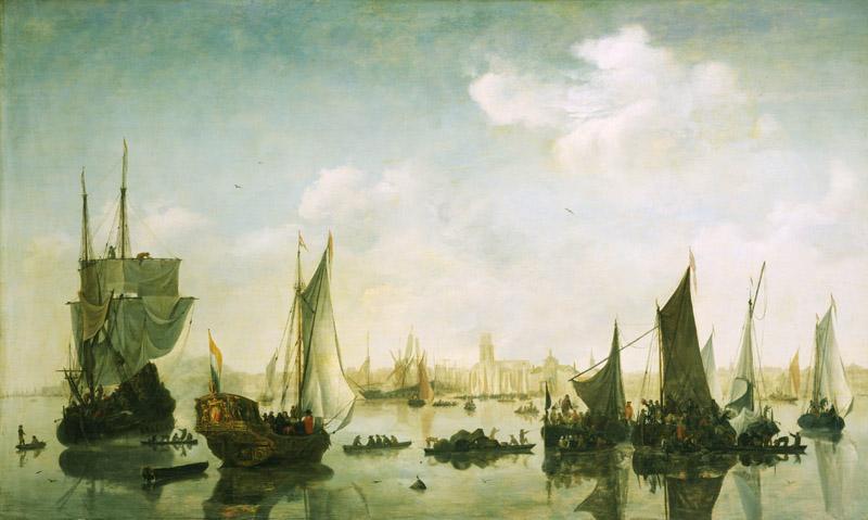 Jan van de Cappelle - A View of the River Maas Before Rotterdam, c.1645-1665