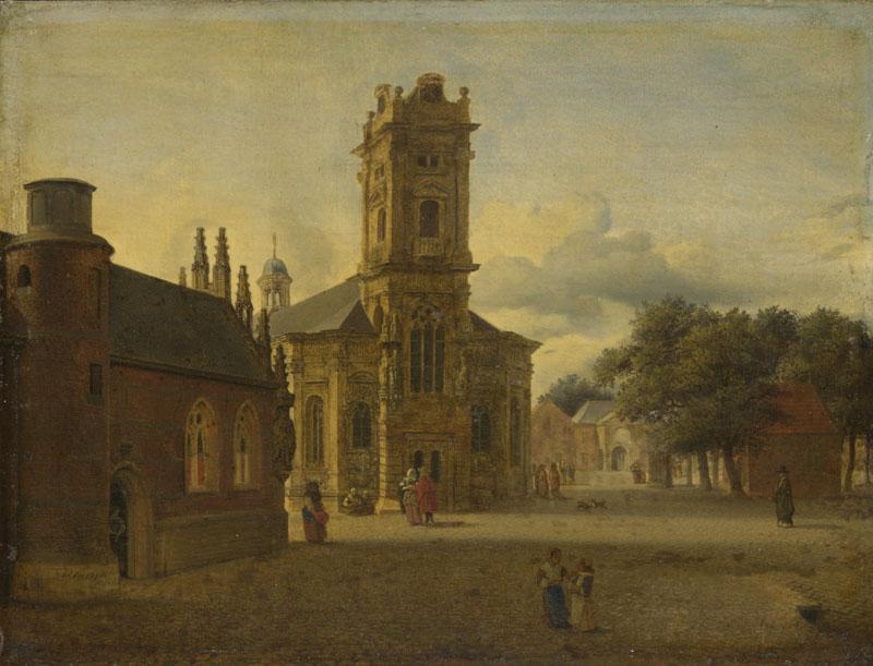 Jan van der Heyden - A Square before a Church