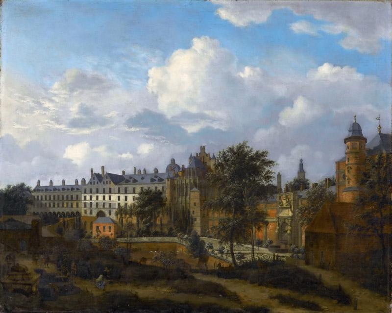 Jan van der Heyden, figures by Adriaen van de Velde -- Old Palace in Brussels