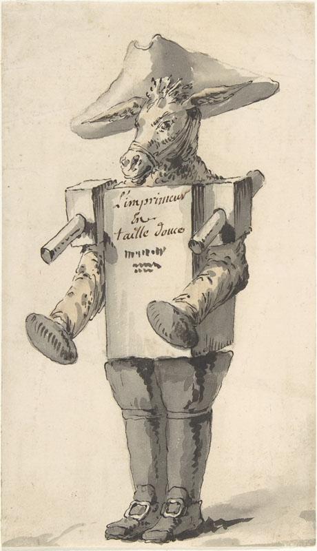 Jean Charles Delafosse--Caricature of an Engravings Printer
