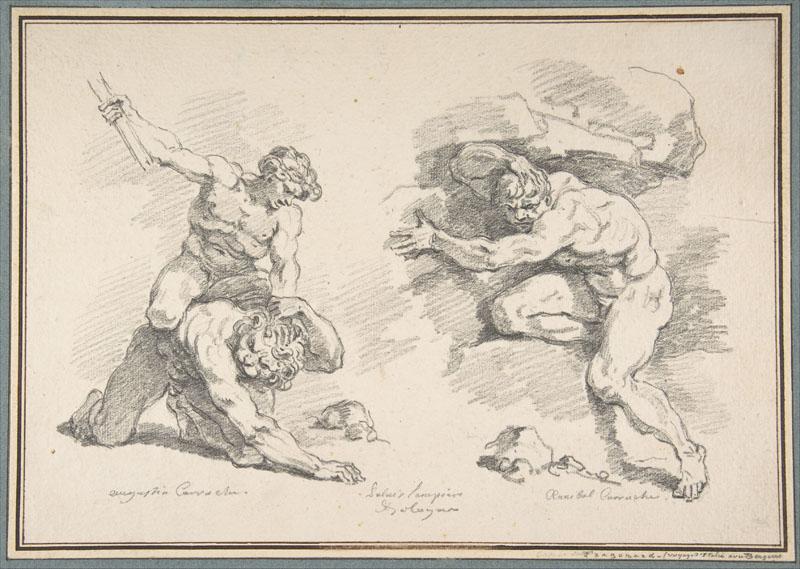 Jean Honore Fragonard--Hercules and Cacus, after Annibale Carracc
