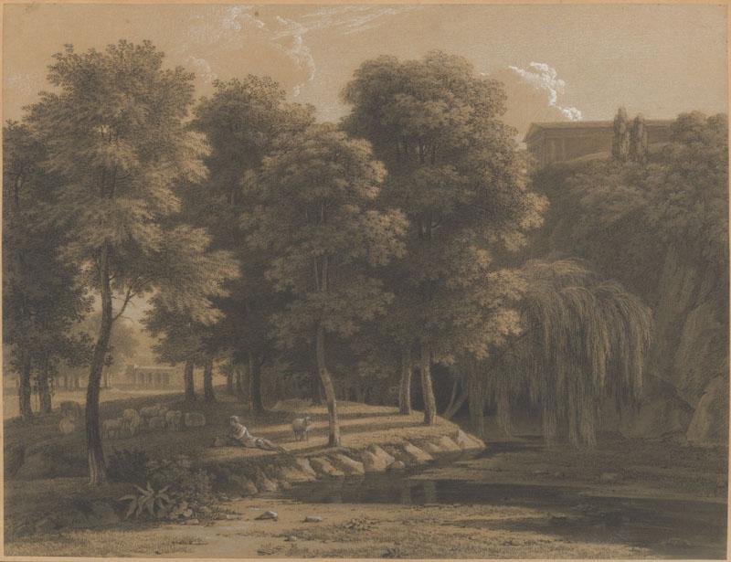 Jean Victor Bertin--Classical Landscape with a Shepherd
