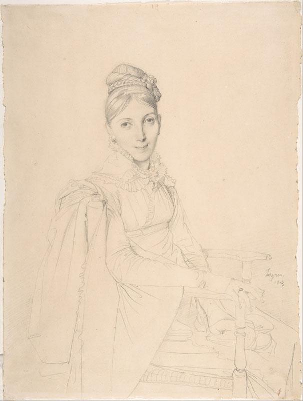 Jean-Auguste-Dominique Ingres--Portrait of a Seated Lady