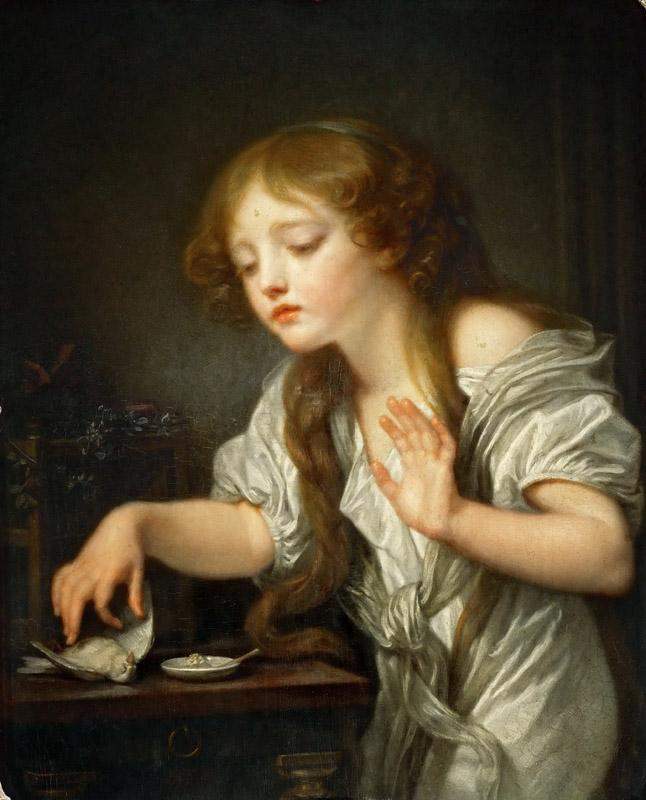 Jean-Baptiste Greuze (1725-1805) -- The Dead Bird, or A Child Hesitating to Touch a Bird