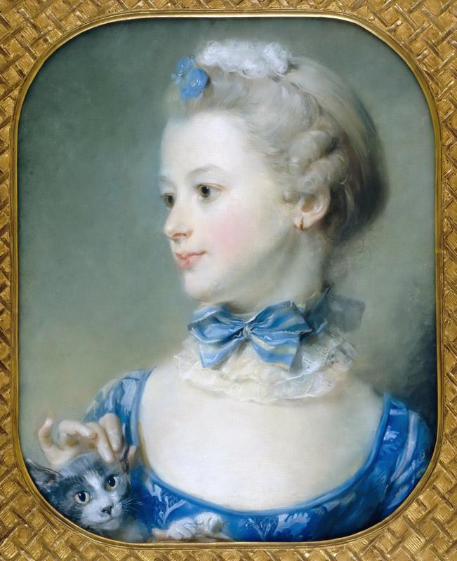 Jean-Baptiste Perronneau -- Portrait of Mlle Huquier