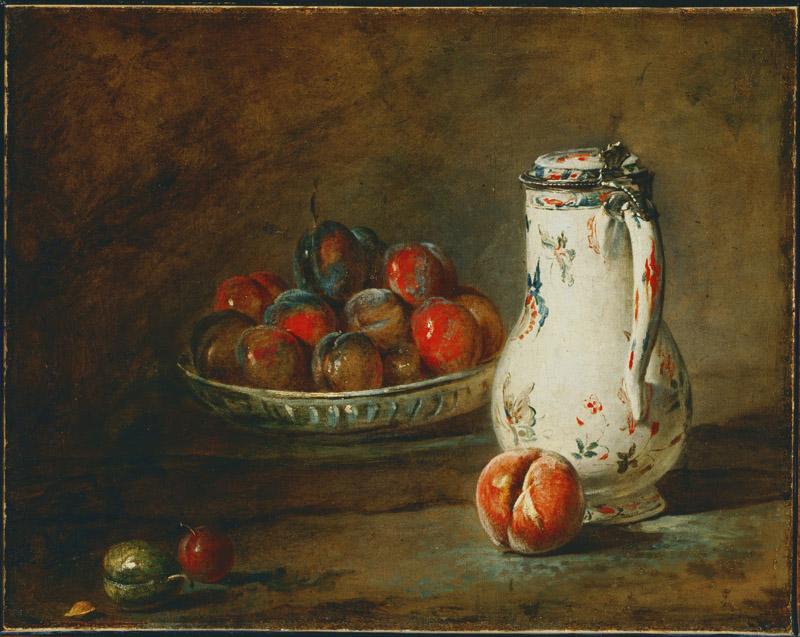 Jean-Baptiste Simeon Chardin (1699 - 1779) (French)-A Bowl of Plums