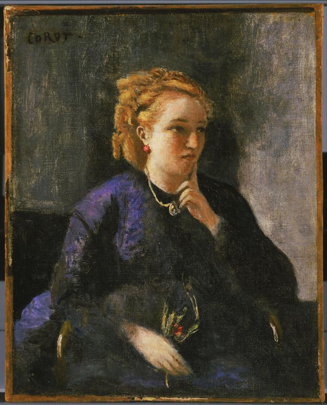 Jean-Baptiste-Camille Corot (1796-1875)-Portrait of a Woman