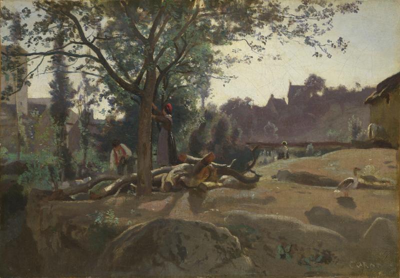 Jean-Baptiste-Camille Corot - Peasants under the Trees at Dawn