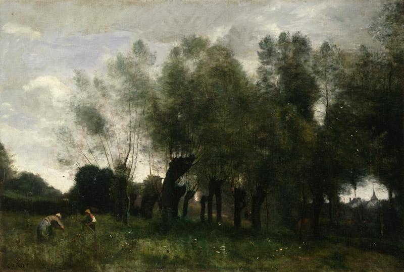 Jean-Baptiste-Camille Corot, French, 1796-1875 -- Pollard Willows