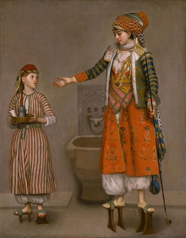 Jean-Etienne Liotard - A Frankish Woman and Her Servant, ca. 1750