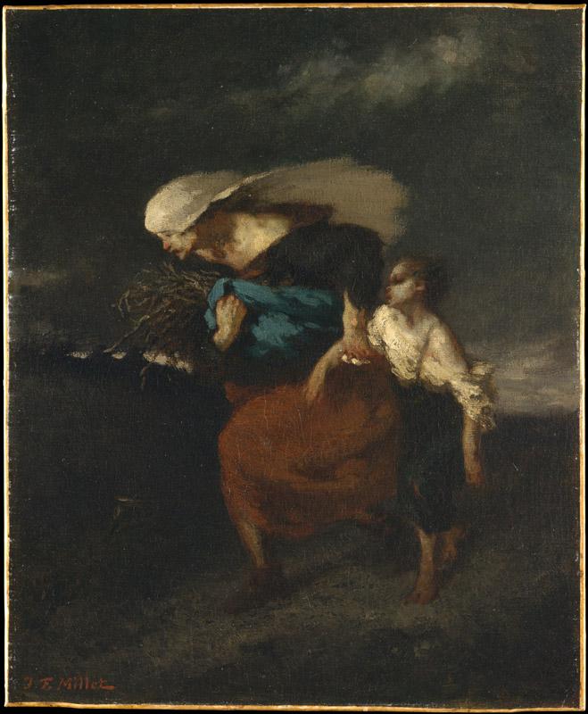 Jean-Francois Millet--Retreat from the Storm