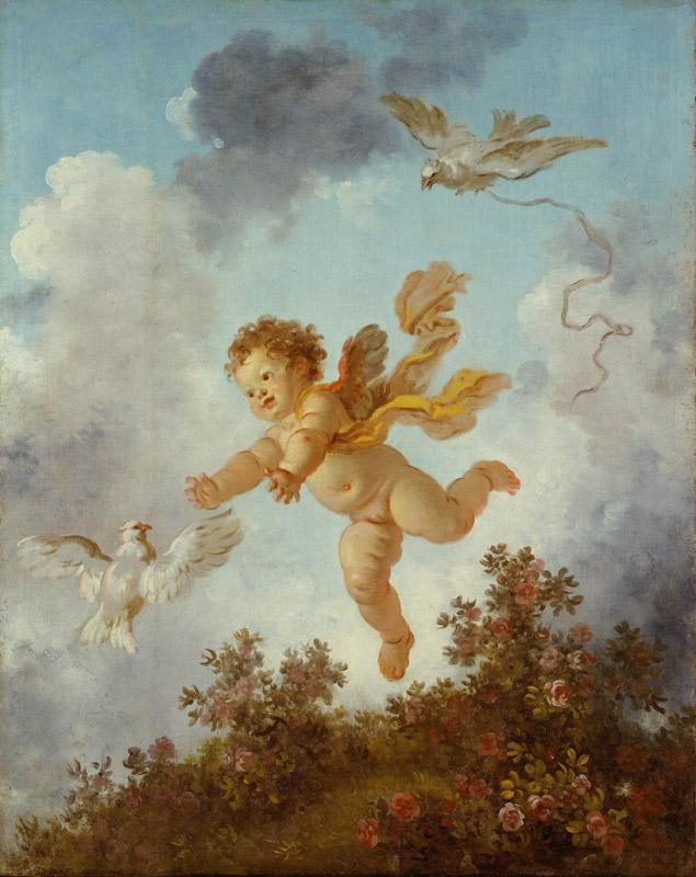 Jean-Honore Fragonard - The Progress of Love Love Pursuing a Dove, 1790-1791