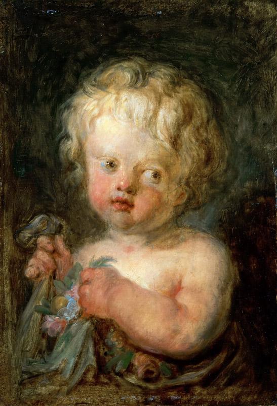 Jean-Honore Fragonard -- Child with Flowers