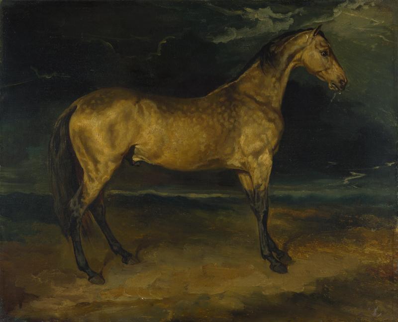 Jean-Louis-Andre-Theodore Gericault - A Horse frightened by Lightning