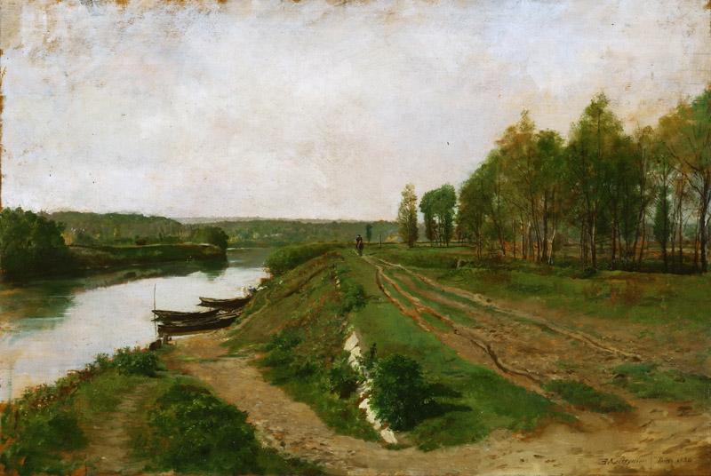 Jean-Louis-Ernest Meissonier, French, 1815-1891 -- The Seine at Poissy