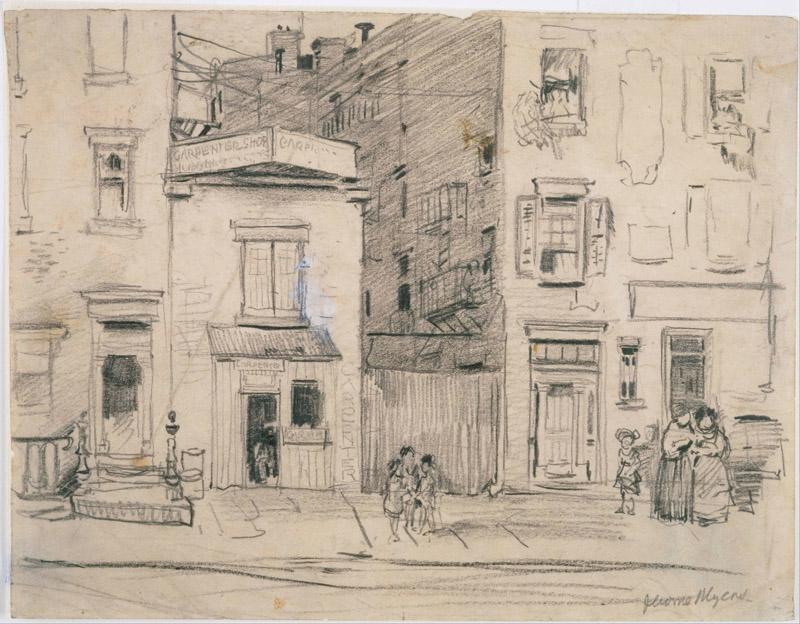Jerome Myers (1867-1940)-East 22nd Street, New York