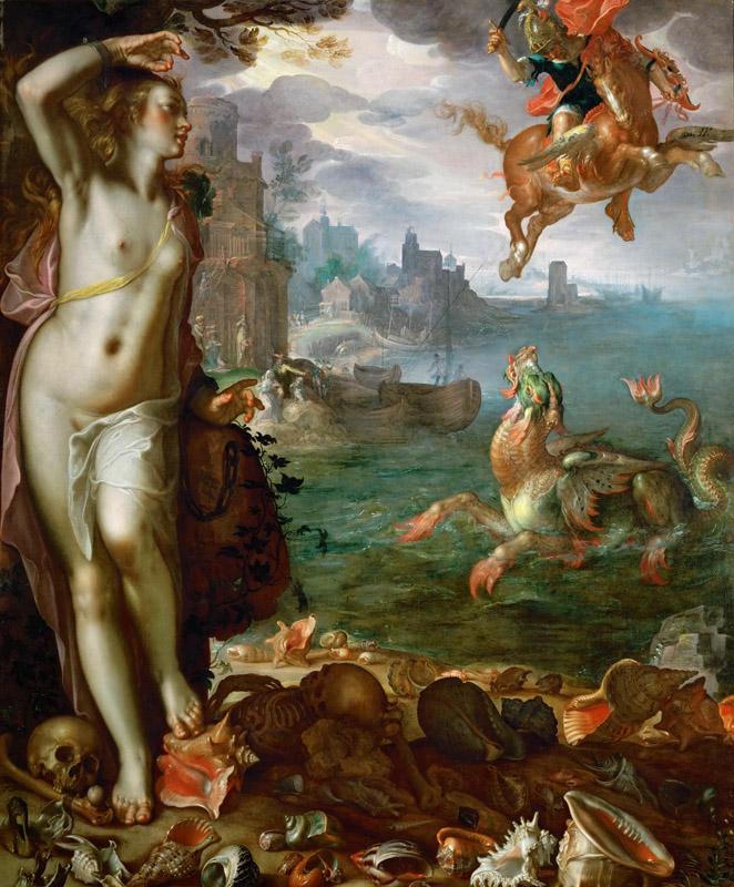 Joachim Anthonisz Wtewael -- Perseus rescues Andromeda