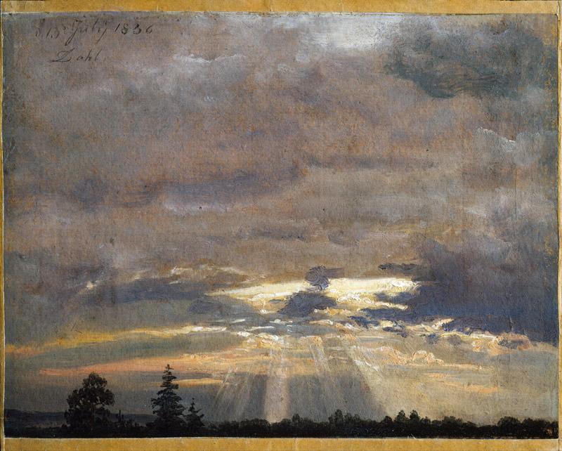 Johan Christian Dahl - Cloud Study with Sunbeams