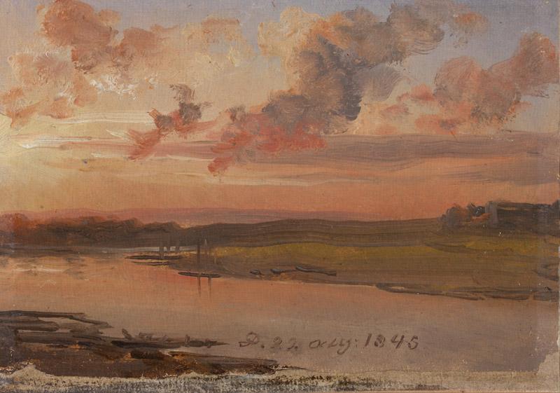 Johan Christian Dahl - The Elbe in the Evening