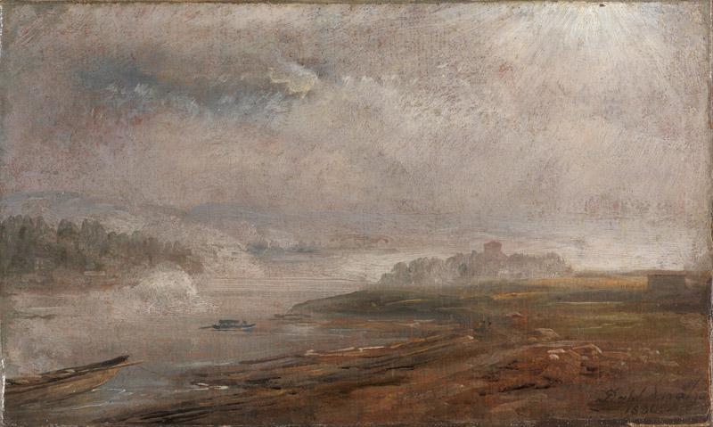 Johan Christian Dahl - The Elbe on a foggy Morning