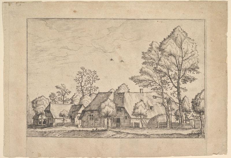 Johannes van Doetecum the elder--Large Farm with Draw Well