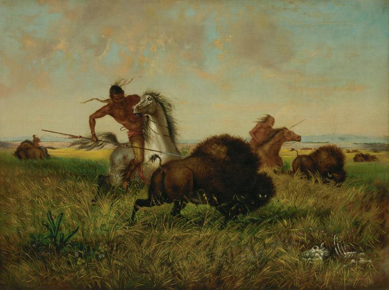 John Dare Howland - Buffalo Hunt, ca. 1868