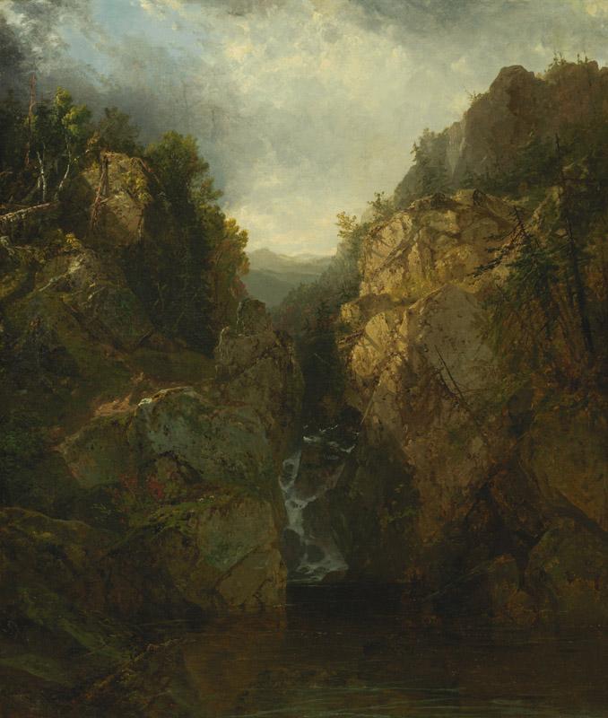 John Frederick Kensett - A Woodland Waterfall, ca. 1855-1865