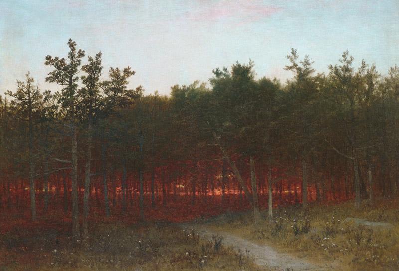 John Frederick Kensett--Twilight in the Cedars at Darien, Connecticut