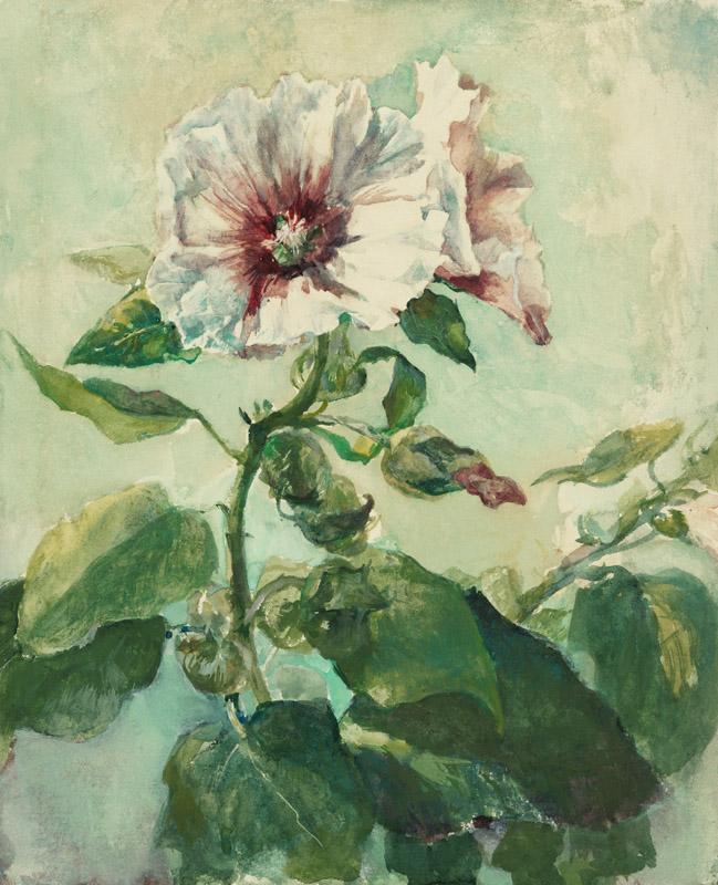 John La Farge - Study of Pink Hollyhocks in Sunlight, from Nature, 1879