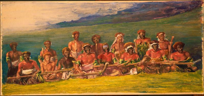 John LaFarge (1835-1910)-Chiefs and Performers in War Dance, Fiji