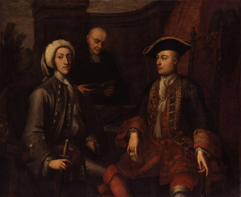 John Montagu, 2nd Duke of Montagu, James O Hara, 2nd Baron Tyrawley, and an unknown man by John Verelst